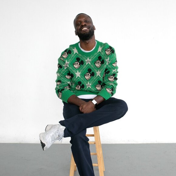 Gucci x Disney Mickey Mouse Green Logo Sweater Size Large - Picture 2 of 8